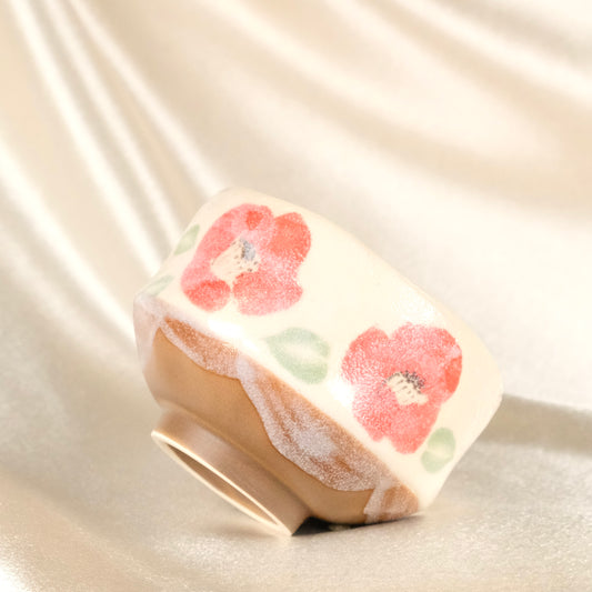 Red Camellia (Tsubaki) - Mini Matcha Bowl