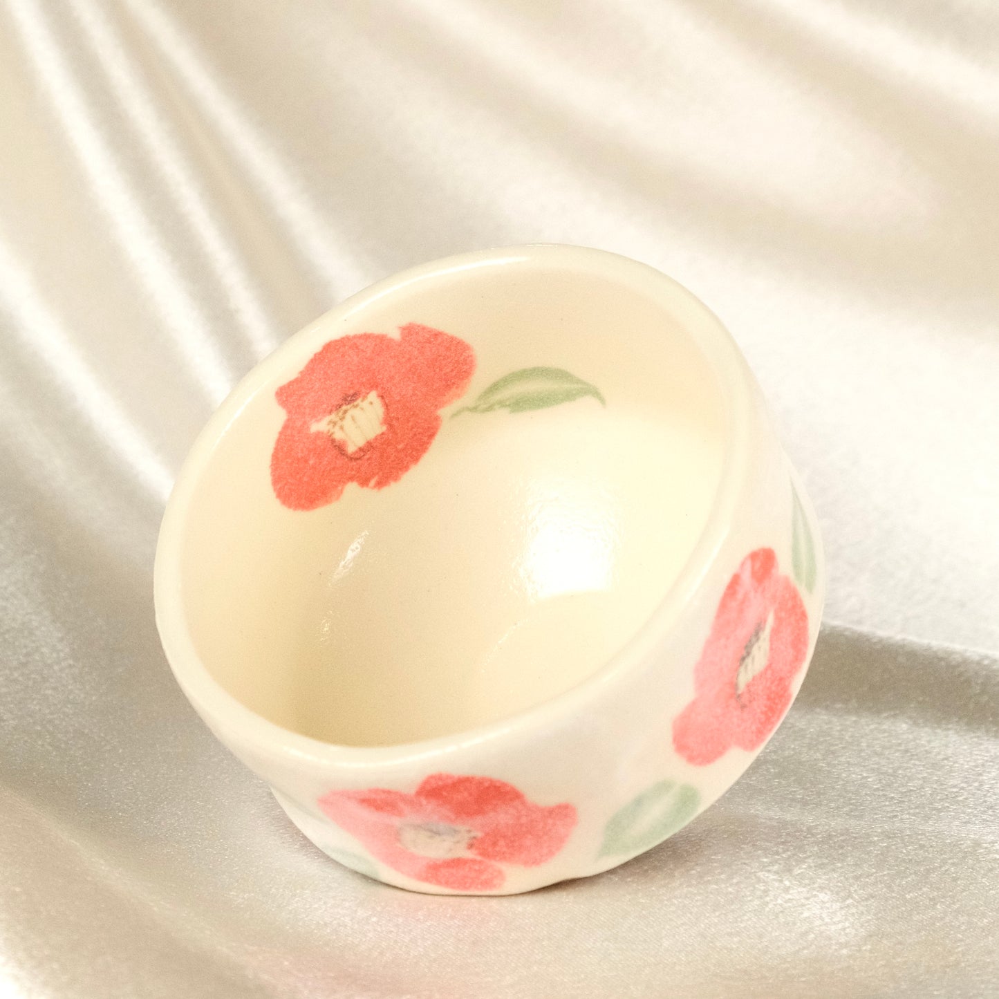 Red Camellia (Tsubaki) - Mini Matcha Bowl