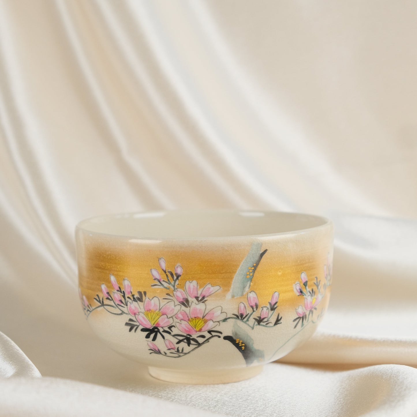 Gilded Magnolia - Matcha bowl by Ryuzan