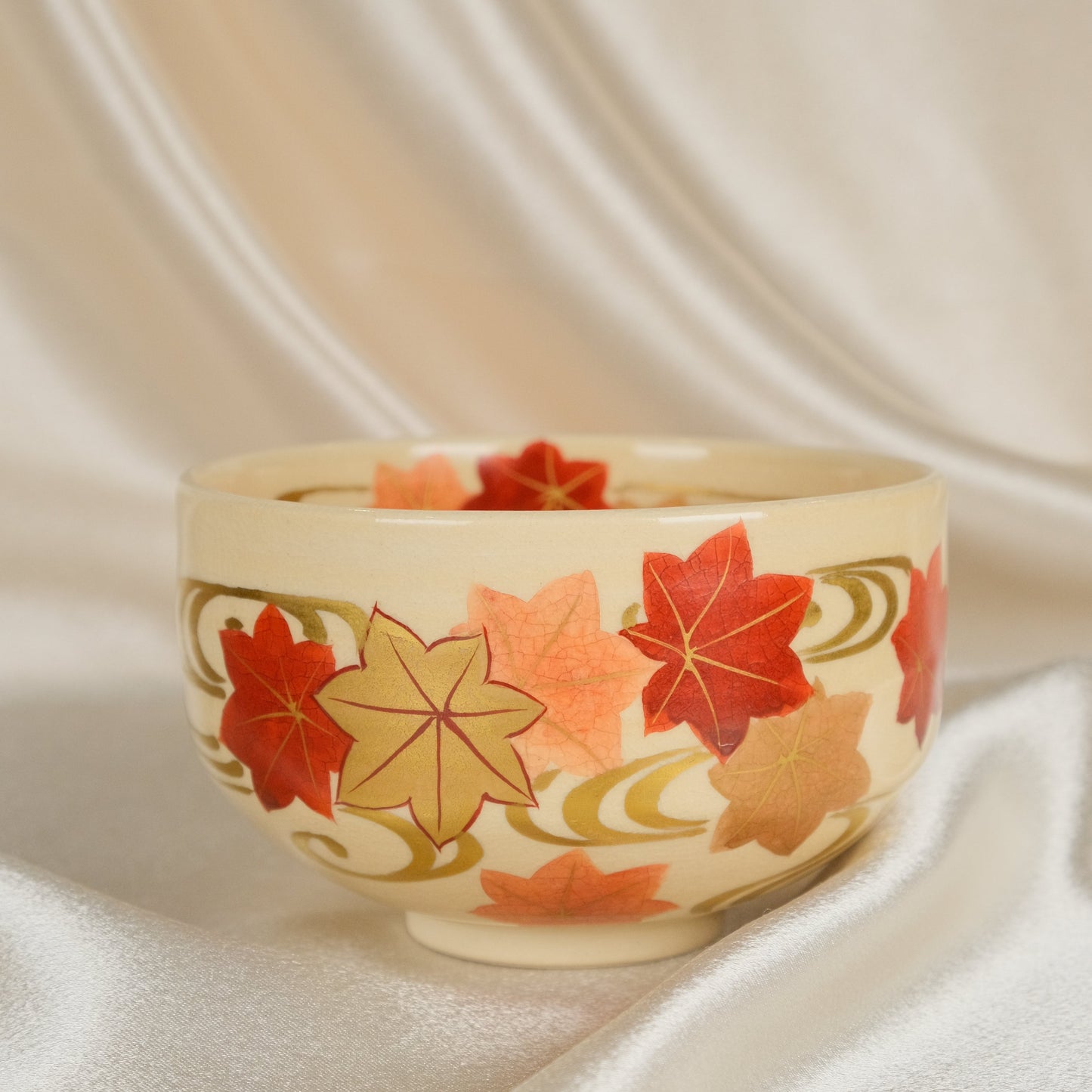 Tatsuta River Maple - Matcha bowl by Morizato Toraku