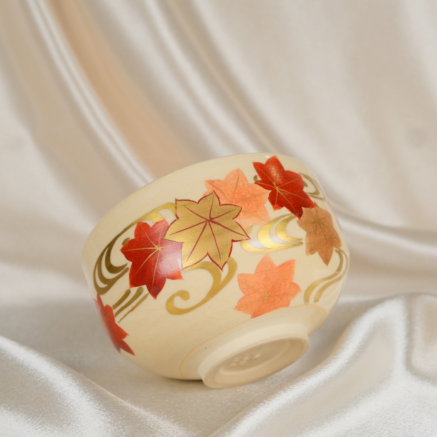 Tatsuta River Maple - Matcha bowl by Morizato Toraku