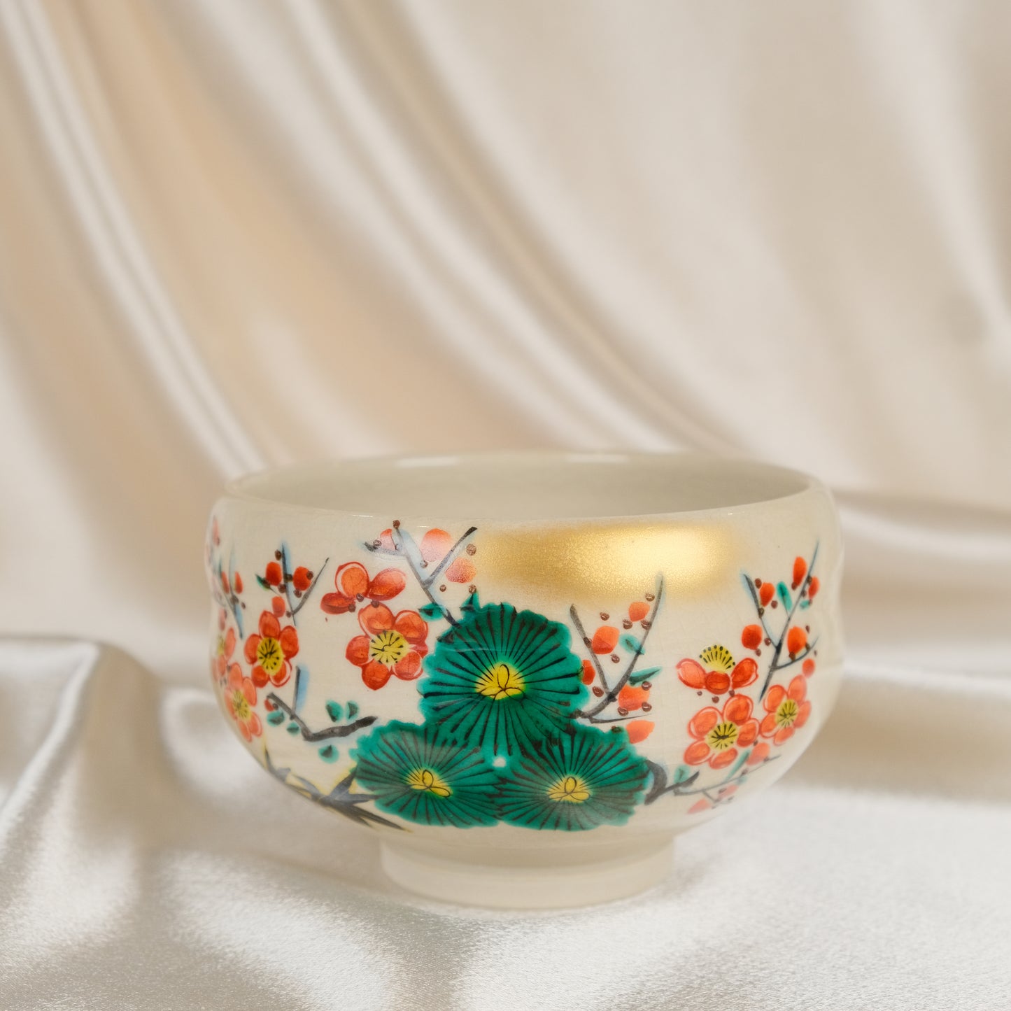 Plum Blossom - Matcha bowl by Kutani