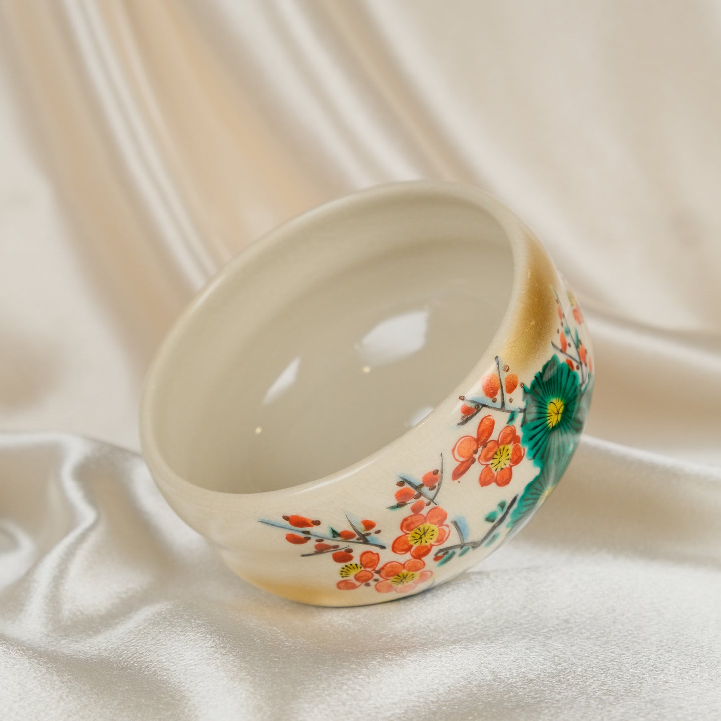 Plum Blossom - Matcha bowl by Kutani