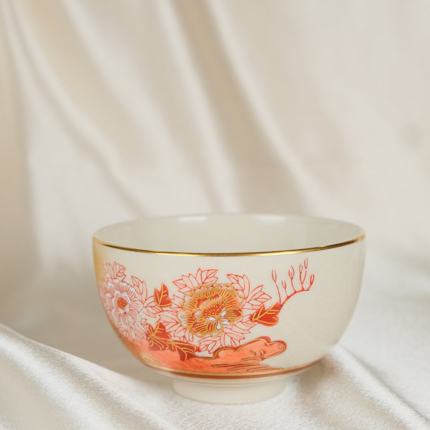 Imperial Peacock and Peony - Matcha bowl by Ryozan