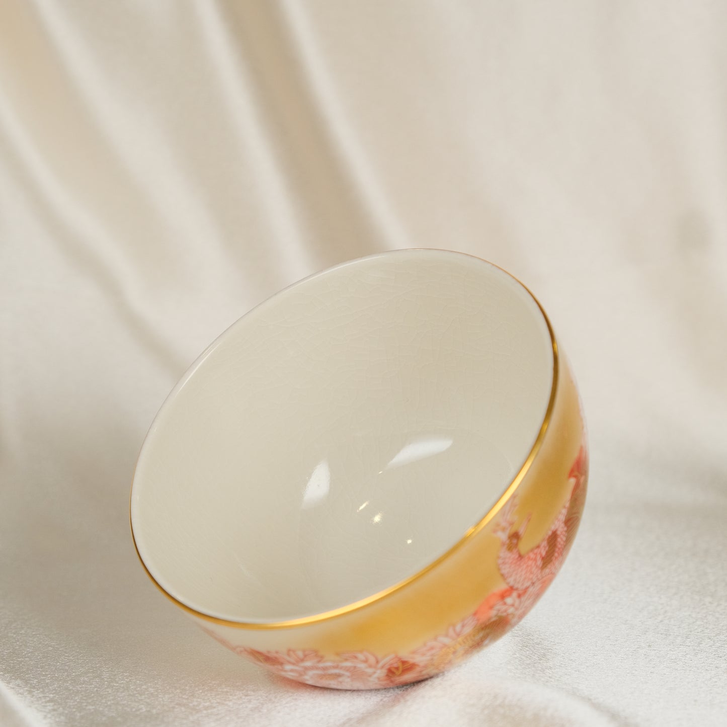 Imperial Peacock and Peony - Matcha bowl by Ryozan