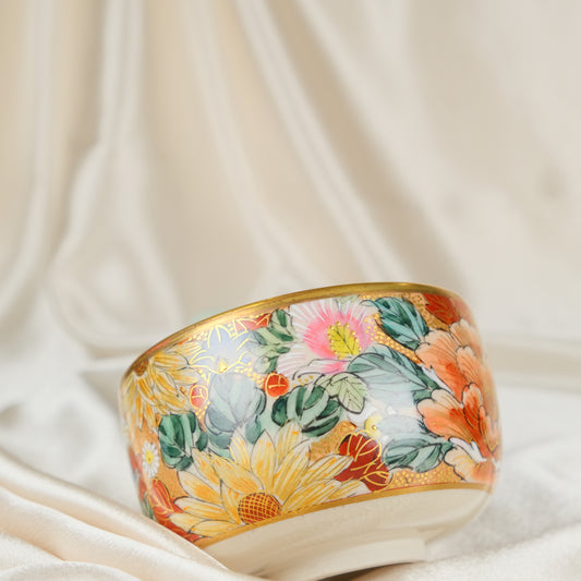 Peony Garden - Matcha bowl by Kosen