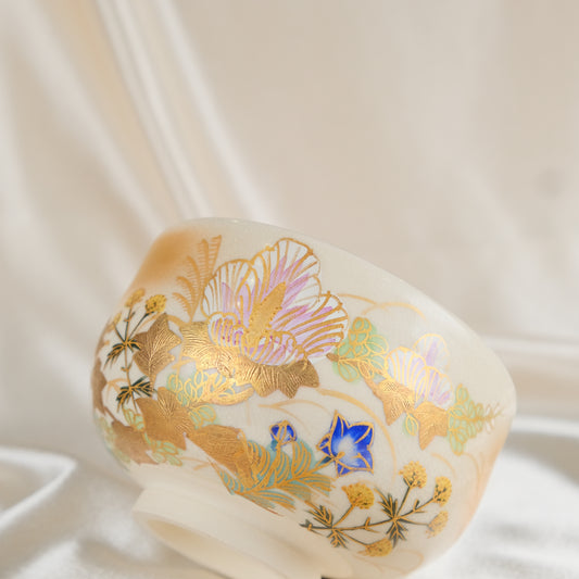 Orchid Beauty - Matcha bowl by Kutani