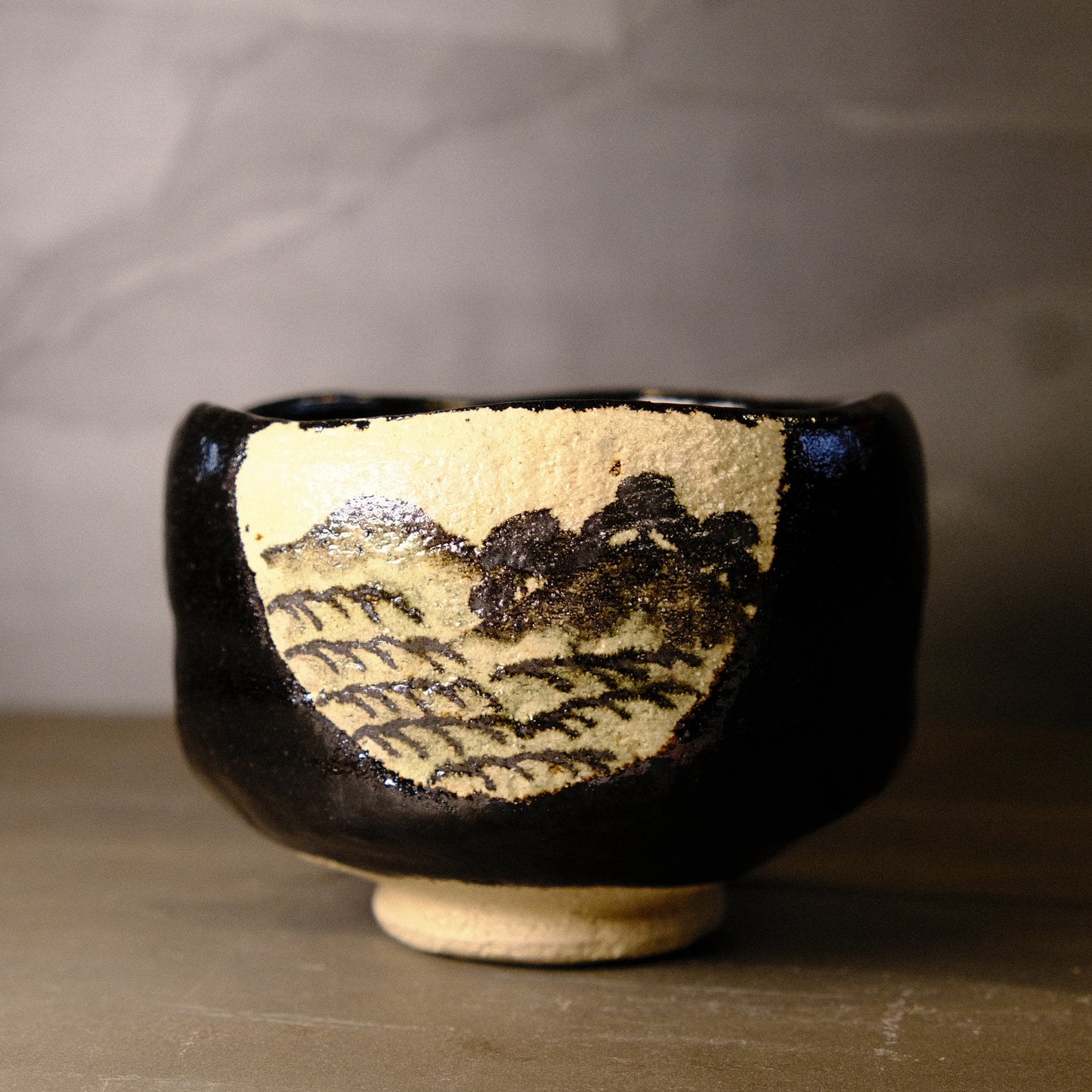 Black Raku Matcha bowl by Yoshimura Soraku