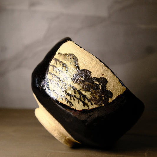 Black Raku Matcha bowl by Yoshimura Soraku