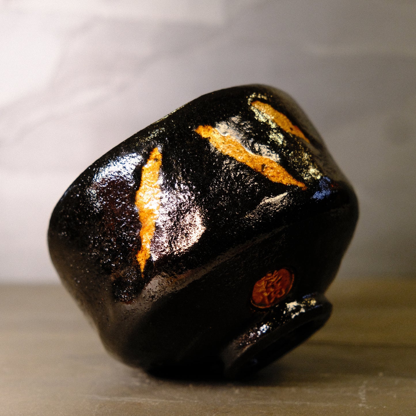 Ryōnyu-Style Fuji Black Raku - Matcha bowl by Heian Shoetsu
