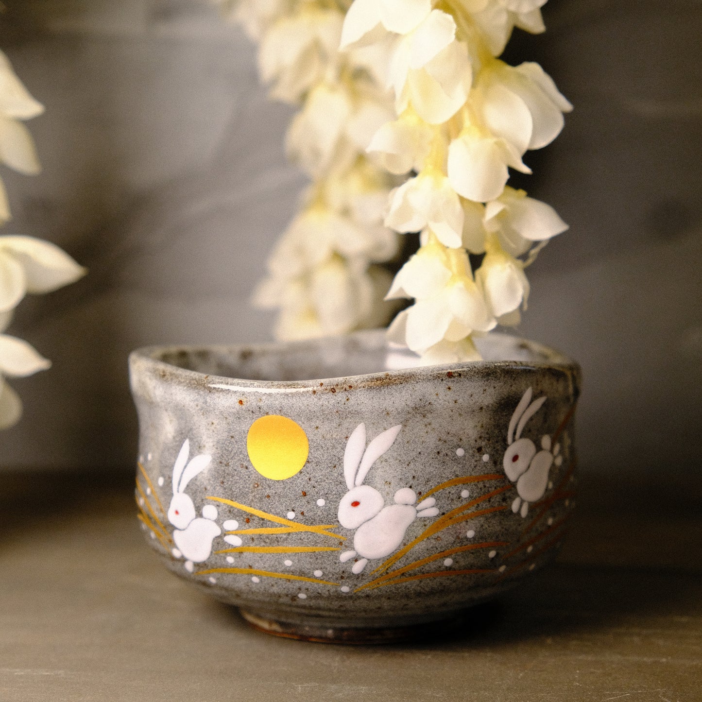Bunny in the Moonlight - Matcha bowl by Kutani