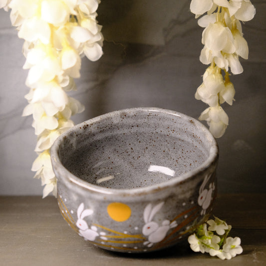Bunny in the Moonlight - Matcha bowl by Kutani