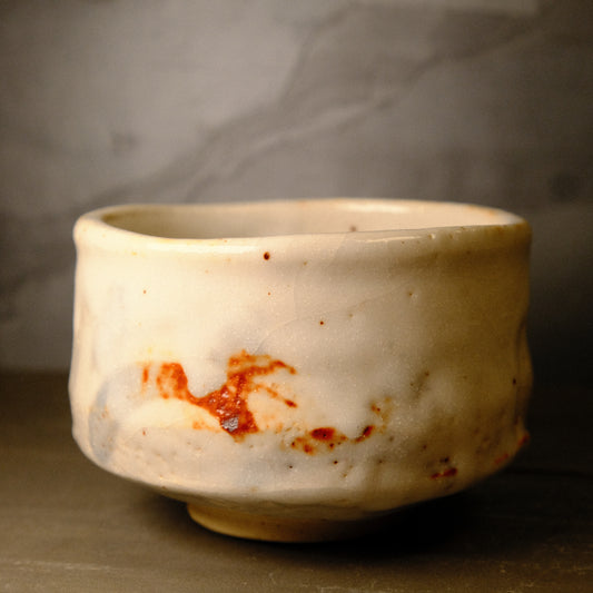 Velvet Cream - Shino Ware Matcha Bowl by Teruyuki Mizuno