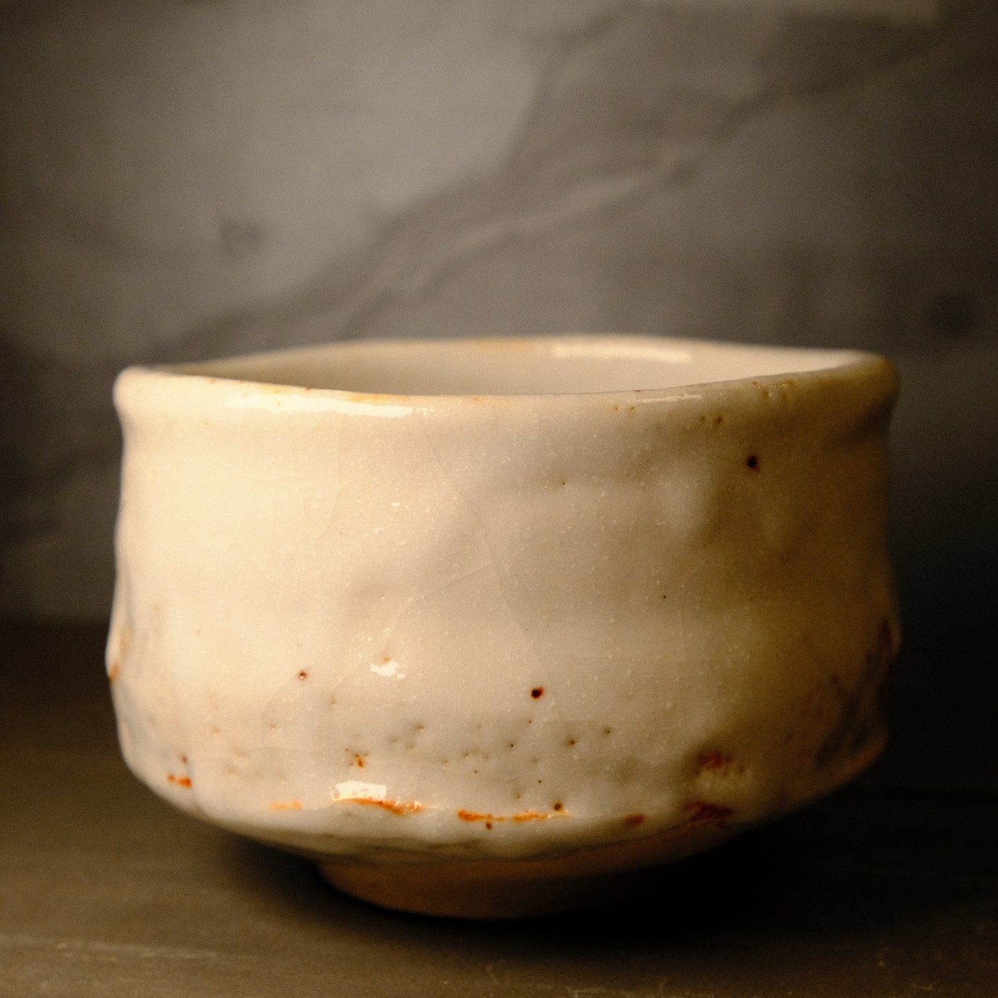 Velvet Cream - Shino Ware Matcha Bowl by Teruyuki Mizuno