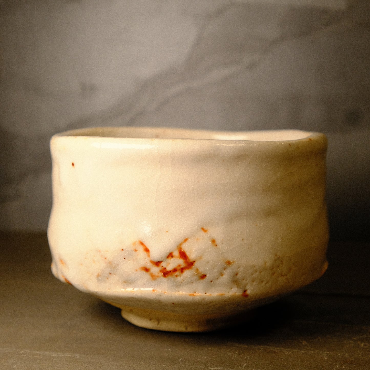 Velvet Cream - Shino Ware Matcha Bowl by Teruyuki Mizuno