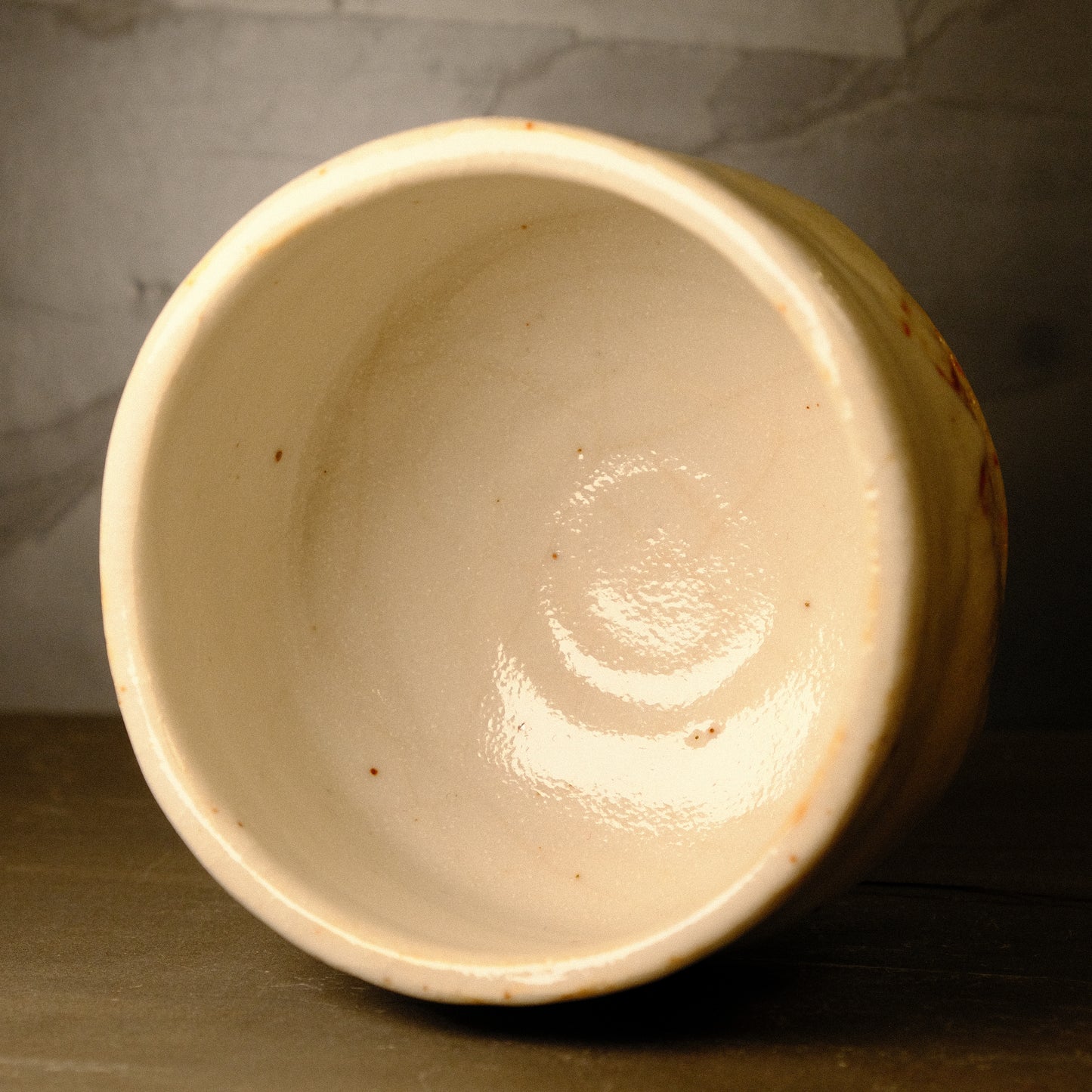 Velvet Cream - Shino Ware Matcha Bowl by Teruyuki Mizuno