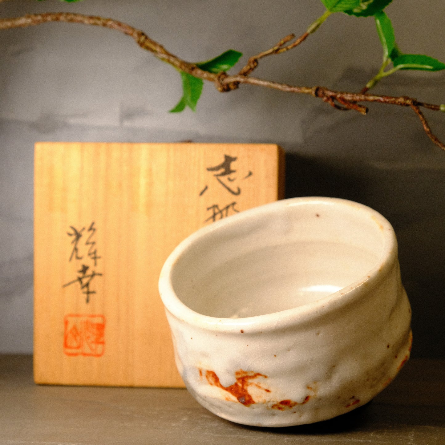 Velvet Cream - Shino Ware Matcha Bowl by Teruyuki Mizuno