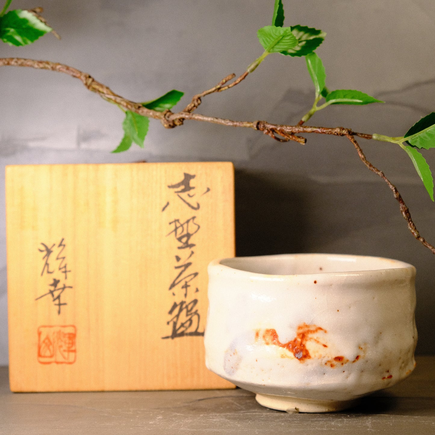 Velvet Cream - Shino Ware Matcha Bowl by Teruyuki Mizuno