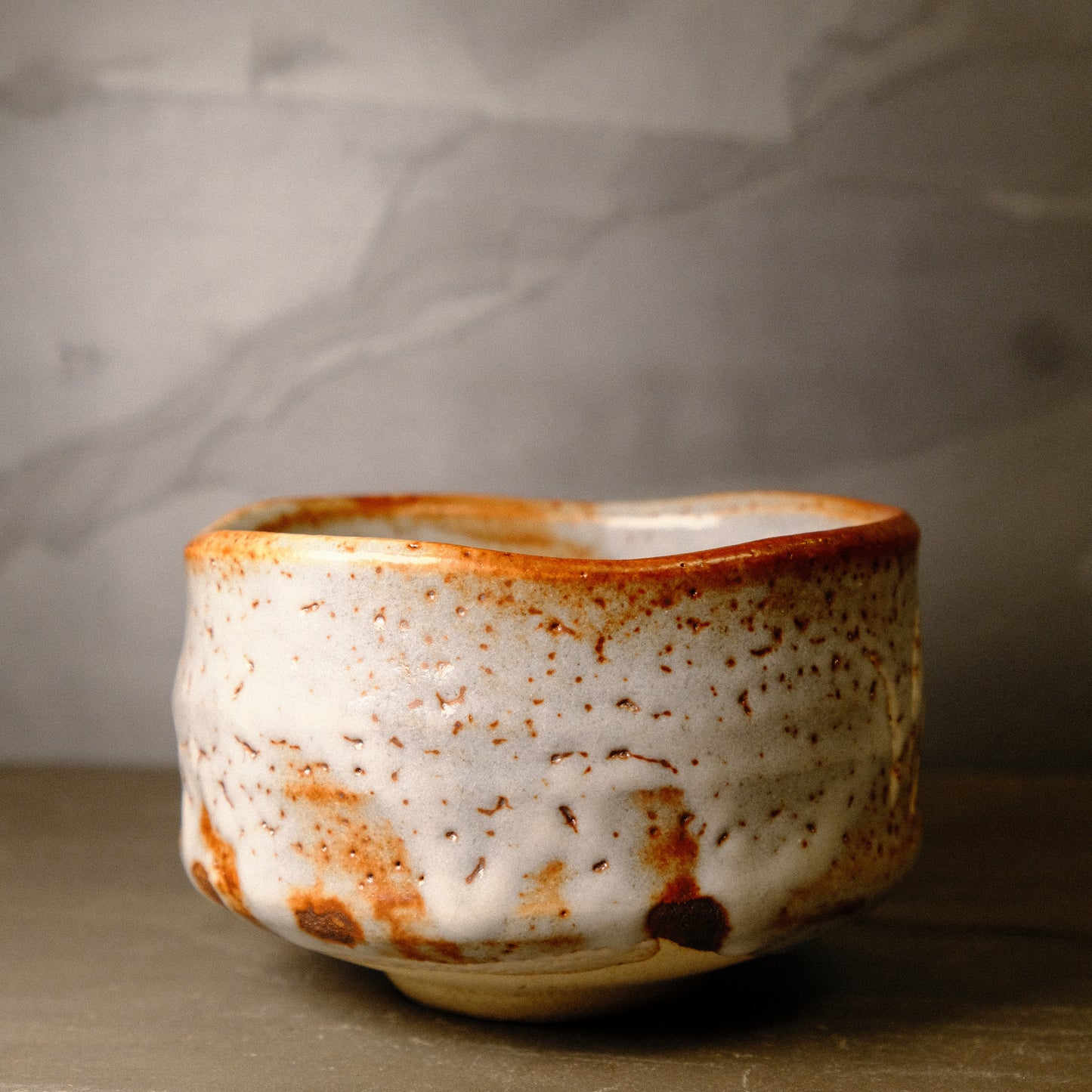 Blue Drift - Shino ware Matcha bowl by Shuzangama