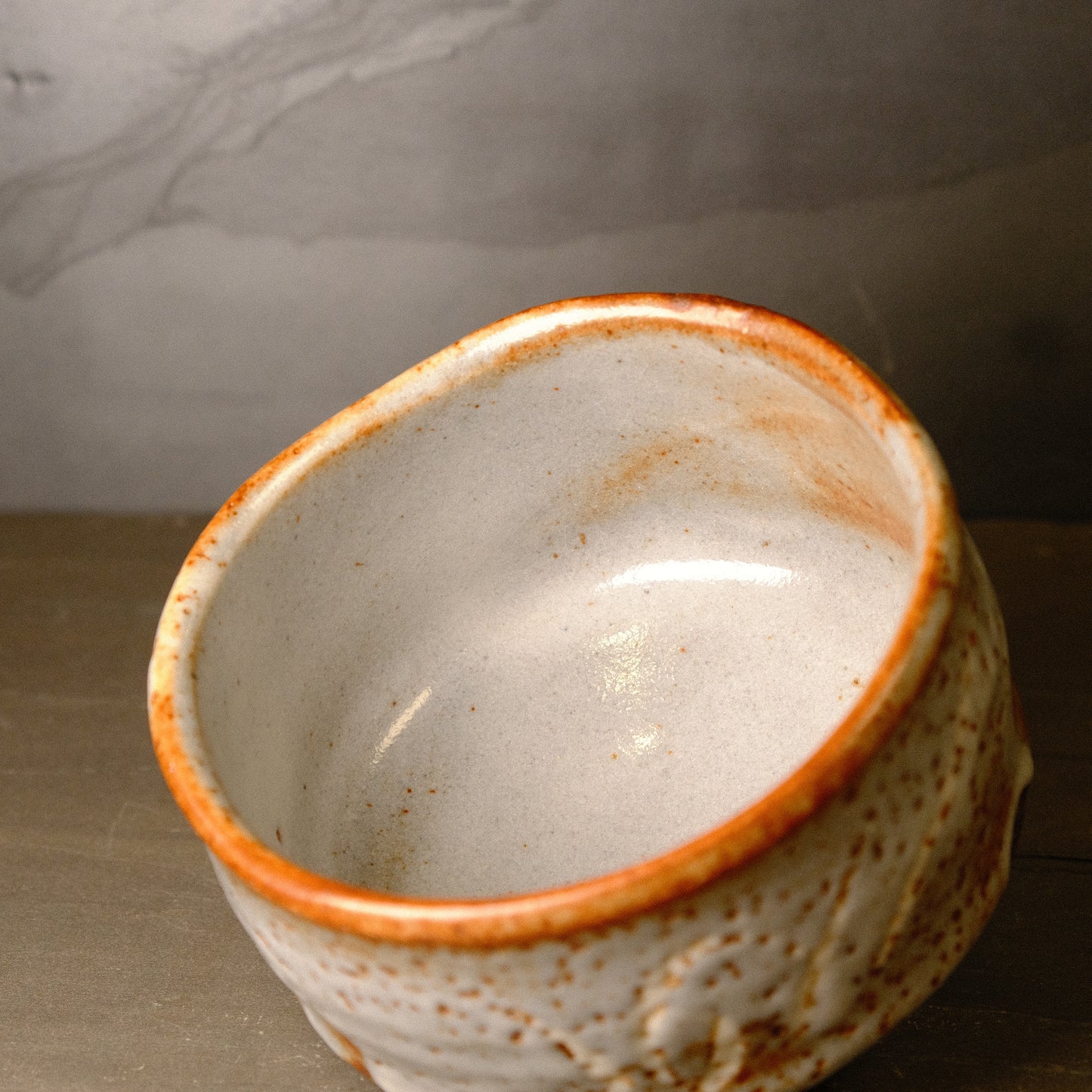 Blue Drift - Shino ware Matcha bowl by Shuzangama