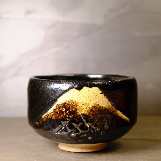 Fuji, Hawk, and Eggplant - Pair Matcha bowl by Shoraku Sasaki