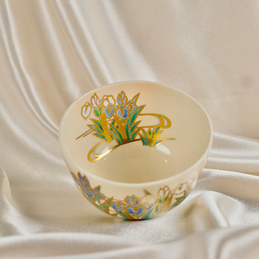 Iris Serenade - Matcha bowl by Shimizu Hokuto